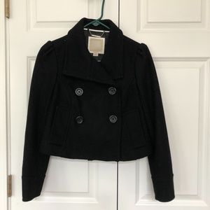 XS Black Crop Peacoat - Like New